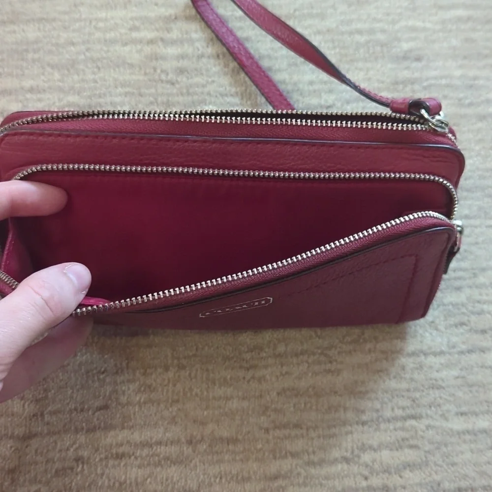 Coach Red Leather Wallet/Wristlet